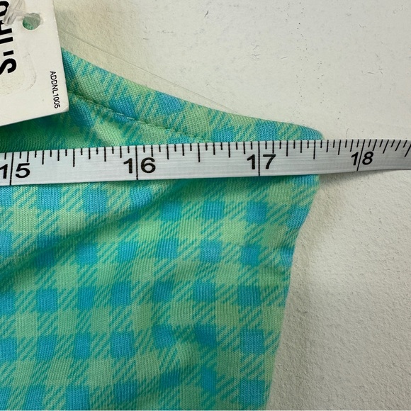 Lands’ End Tiered Maxi Dress NWT in Cool Mint/Blue Check soft jersey feel Size S - Picture 6 of 6